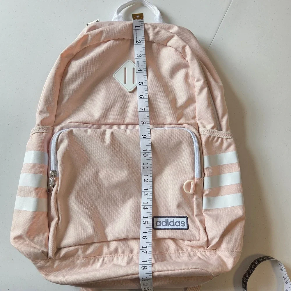 Adidas Classic 3-Stripes Backpack Blush Pink White Laptop Sleeve School Bag